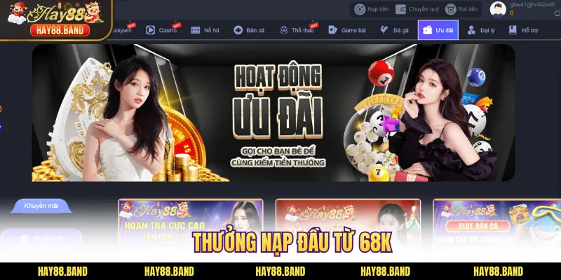Thưởng nạp đầu từ 68K